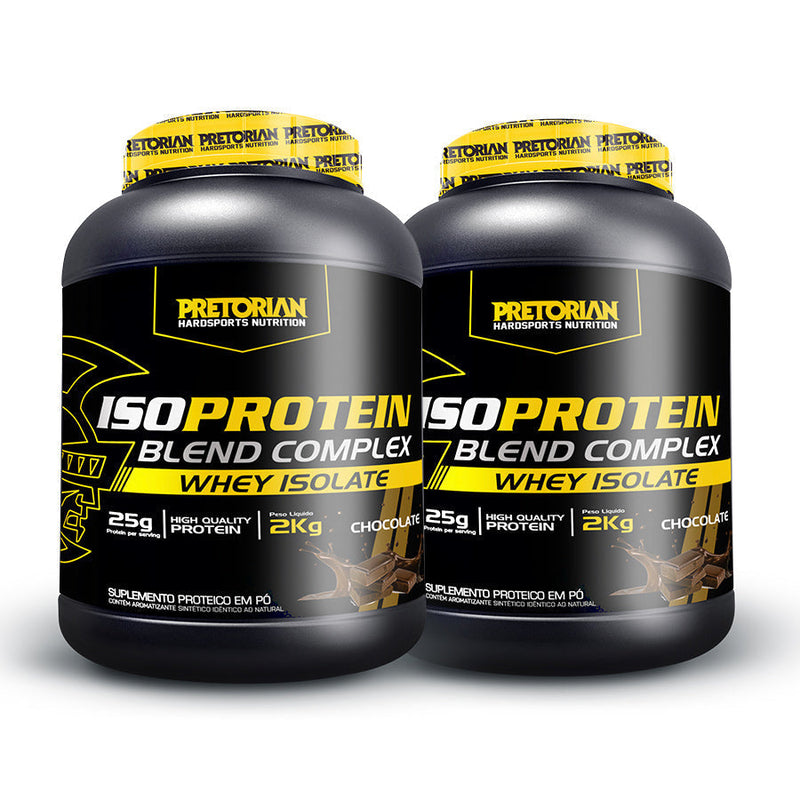 Kit Duplo Iso Protein Whey Blend Complex 2kg Pretorian - Chocolate - Loja da Creatina